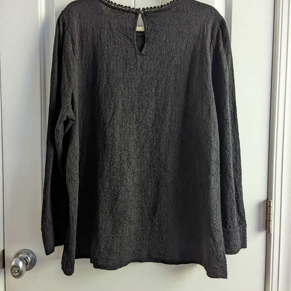 Loft Black Long Sleeve Plus Size Blouse Sz XXL - Picture 3 of 6